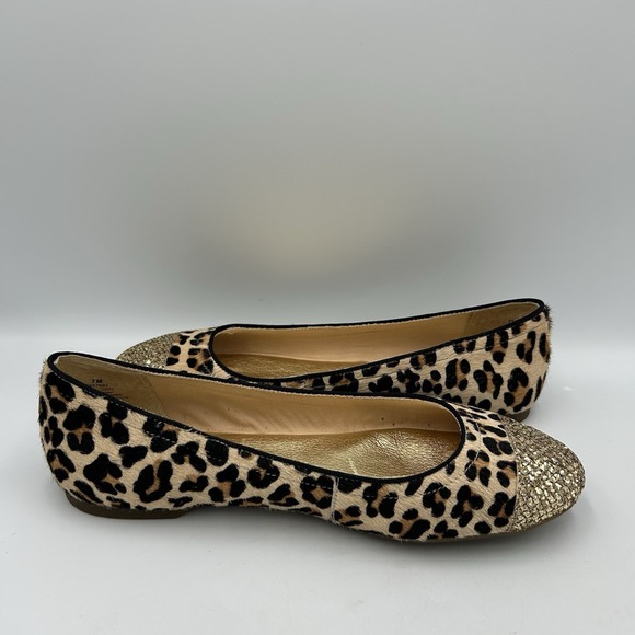 Sperry‎ Top Sider Ballet Flats 7M Leopard Print Leather Glitter Cap Toe - Picture 6 of 8